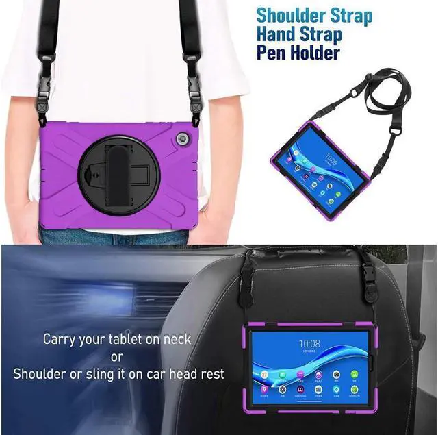Alt view image 2 of 7 - BONAEVER Case for Lenovo Tab M10 FHD Plus 10.3 inch 2020 2nd Gen / K10 TB-X606F TB-X606X TB-X6C6F TB-X6C6X Shockproof Cover with Stand Shoulder Strap