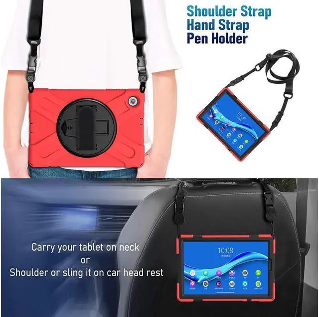 Alt view image 3 of 7 - BONAEVER Case for Lenovo Tab M10 FHD Plus 10.3 inch 2020 2nd Gen / K10 TB-X606F TB-X606X TB-X6C6F TB-X6C6X Shockproof Cover with Stand Shoulder Strap