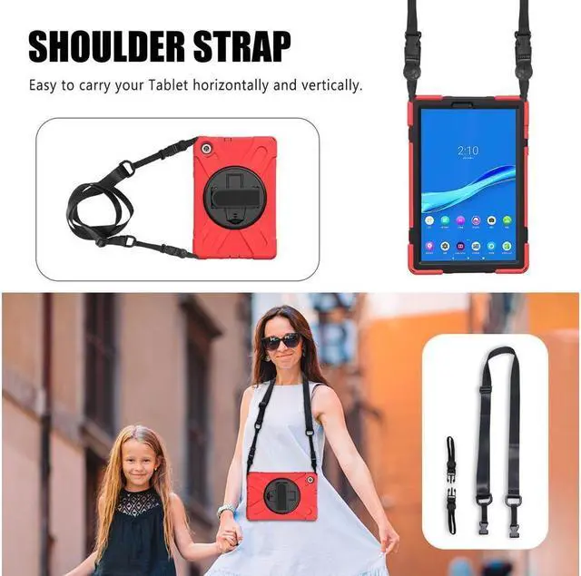 Alt view image 4 of 7 - BONAEVER Case for Lenovo Tab M10 FHD Plus 10.3 inch 2020 2nd Gen / K10 TB-X606F TB-X606X TB-X6C6F TB-X6C6X Shockproof Cover with Stand Shoulder Strap