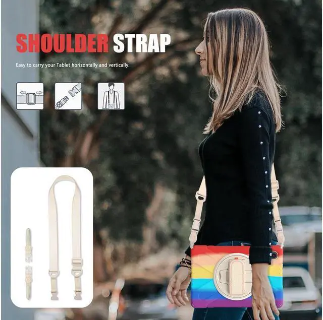Alt view image 3 of 6 - BONAEVER Case for Lenovo Tab M10 FHD Plus 10.3 inch 2020 2nd Gen / K10 TB-X606F TB-X606X TB-X6C6F TB-X6C6X Shockproof Cover with Stand Shoulder Strap