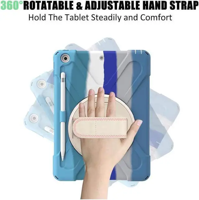 Alt view image 5 of 7 - BONAEVER For iPad 9th 8th 7th Generation 10.2 Case with Pencil Holder Stand and Strap Shoulder Strap Protective Cover for iPad 10.2 inch 2021 2020 2019