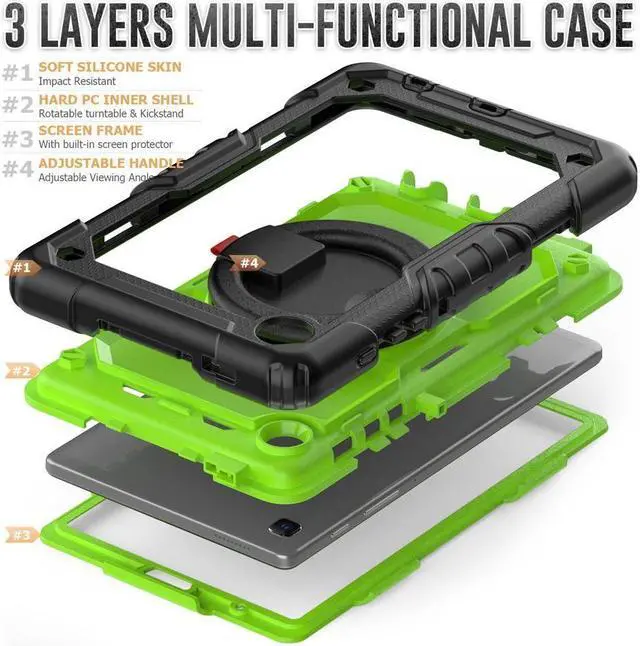 Alt view image 5 of 7 - BONAEVER Case For Samsung Galaxy Tab A7 Lite Case 8.7 inch with Screen Protector Pen Holder Shockproof Hard Protective Kids Cover for Galaxy Tab A7 Lite 2021 SM-T220/T225/T227 with Rotatable Stand