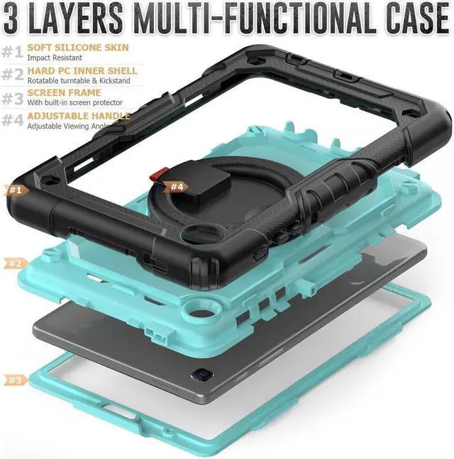 Alt view image 6 of 7 - BONAEVER Case For Samsung Galaxy Tab A7 Lite Case 8.7 inch with Screen Protector Pen Holder Shockproof Hard Protective Kids Cover for Galaxy Tab A7 Lite 2021 SM-T220/T225/T227 with Rotatable Stand