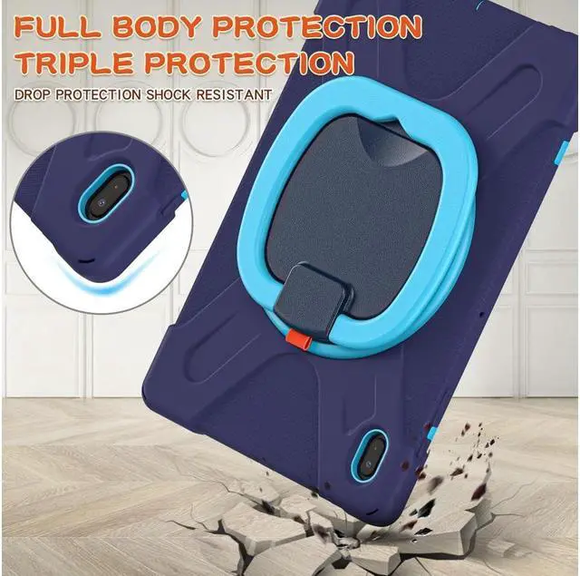 Alt view image 3 of 7 - BONAEVER For Galaxy Tab S7 FE 12.4 inch Case 3-Layer Standructure Case with Rotatable Stand and Shoulder/Hand Strap Model: SM-T730 / T733 / T735 / T736 / T738