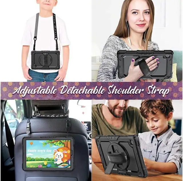 Alt view image 4 of 7 - BONAEVER Case for Lenovo Tab M10 Plus 10.3 inch FHD Shockproof Cover with Screen Protector 360° Rotating Hand Strap/ Stand Shoulder Strap for M10 Plus 10.3" TB-X606F/TB-X606X