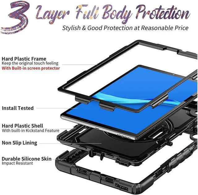 Alt view image 7 of 7 - BONAEVER Case for Lenovo Tab M10 Plus 10.3 inch FHD Shockproof Cover with Screen Protector 360° Rotating Hand Strap/ Stand Shoulder Strap for M10 Plus 10.3" TB-X606F/TB-X606X
