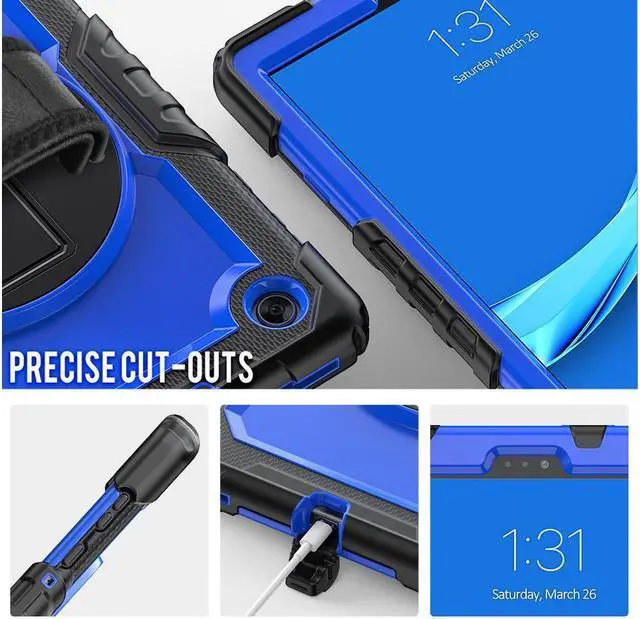 Alt view image 5 of 7 - BONAEVER Case for Lenovo Tab M10 Plus 10.3 inch FHD Shockproof Cover with Screen Protector 360° Rotating Hand Strap/ Stand Shoulder Strap for M10 Plus 10.3" TB-X606F/TB-X606X