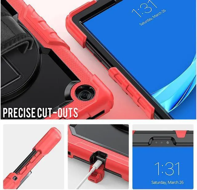 Alt view image 5 of 7 - BONAEVER Case for Lenovo Tab M10 Plus 10.3 inch FHD Shockproof Cover with Screen Protector 360° Rotating Hand Strap/ Stand Shoulder Strap for M10 Plus 10.3" TB-X606F/TB-X606X