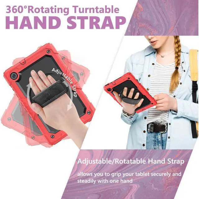 Alt view image 3 of 7 - BONAEVER Case for Lenovo Tab M10 Plus 10.3 inch FHD Shockproof Cover with Screen Protector 360° Rotating Hand Strap/ Stand Shoulder Strap for M10 Plus 10.3" TB-X606F/TB-X606X