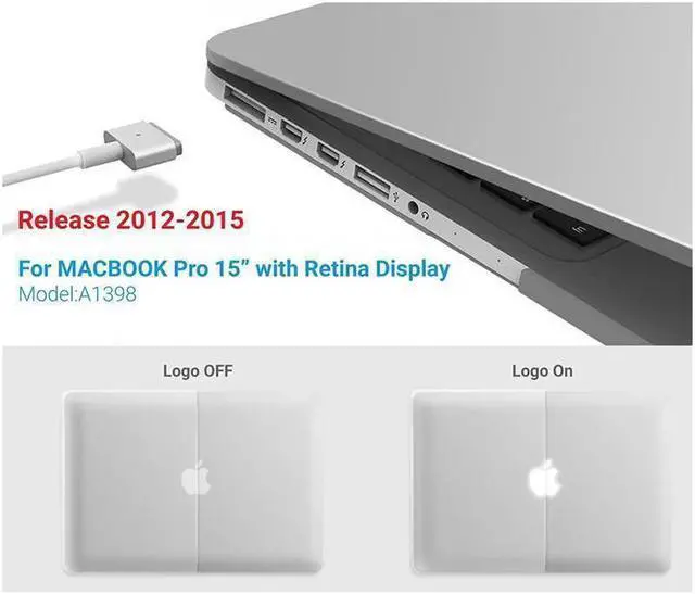 Alt view image 3 of 7 - BONAEVER Protective Hard Case for MacBook Pro 15 inch with Retina Display Model A1398 Shell Cover with Keyboard Skin For Apple MacBook Pro 15.4" 2012-2015 Release