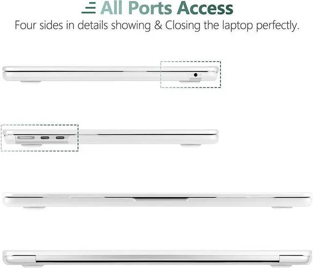 Alt view image 3 of 7 - BONAEVER For Macbook Air 15 inch Case 2025 2024 2023 A3241 M4 A3114 M3 A2941 M2 Ultra Thin Plastic Hard Shell Cover with Keyboard Skin & Type C Adapter