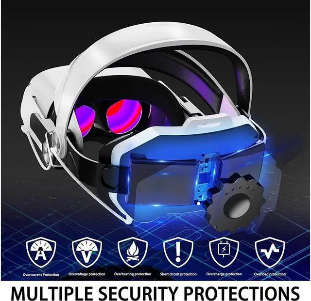 Alt view image 5 of 7 - BONAEVER Elite Strap with Battery for Meta / Oculus Que Stand 2 Head Strap Breathable Comfortable Skin-Friendly Pu Leather Ergonomic Design 5200mAh Adjustable VR Headset Accessories