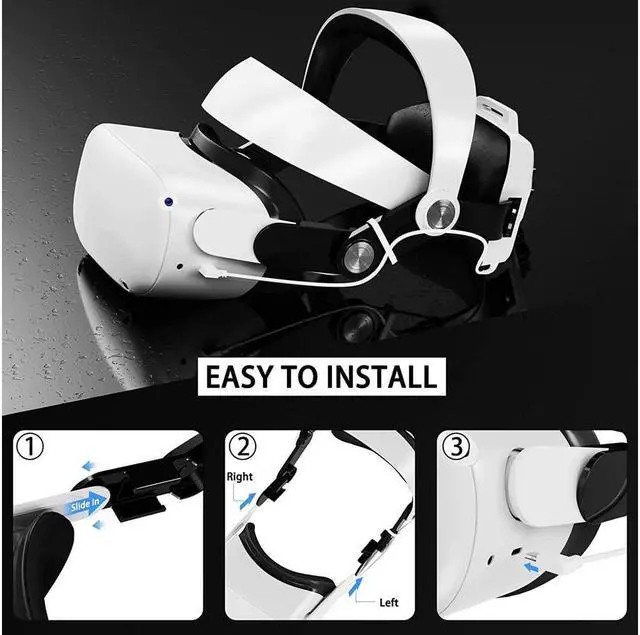 Alt view image 7 of 7 - BONAEVER Elite Strap with Battery for Meta / Oculus Que Stand 2 Head Strap Breathable Comfortable Skin-Friendly Pu Leather Ergonomic Design 5200mAh Adjustable VR Headset Accessories