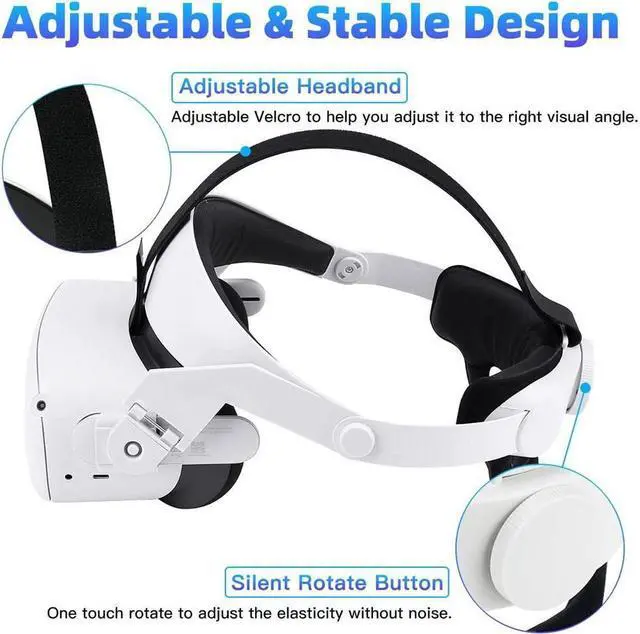Alt view image 3 of 7 - BONAEVER Head Strap for Oculus Que Stand 2Comefortable-Design Que Stand 2 Head Strap Oculus Que Stand 2 Accessories Replacement for Elite Strap