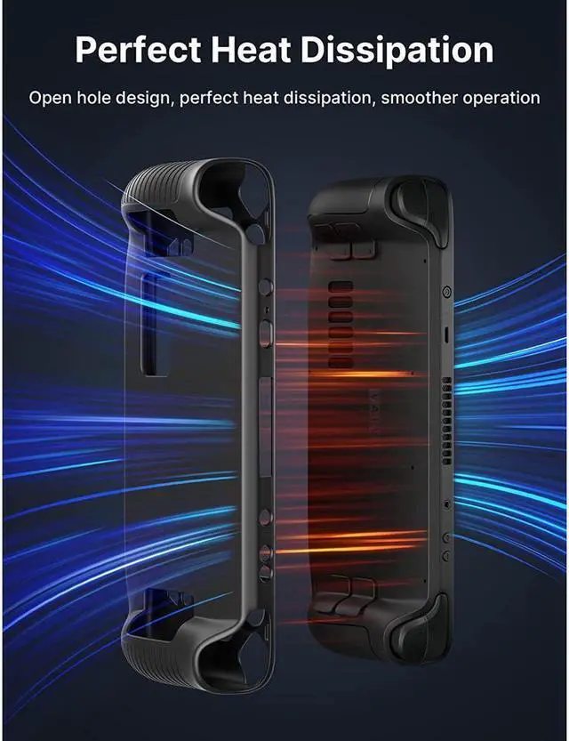 Alt view image 4 of 7 - BONAEVER Protective Case for Steam Deck JSAUX Silicone Soft Cover Protector with Full Protection Shock-Absorption Anti-Scratch Design - Black