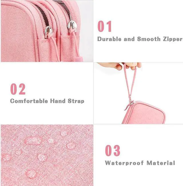 Alt view image 4 of 6 - BONAEVER Electronic Organizer Travel Cable Organizer Bag Pouch Electronic Accessories Carry Case Portable Waterproof Double Layers All-in-One Storage Bag for Cable Cord Charger Phone Earphone