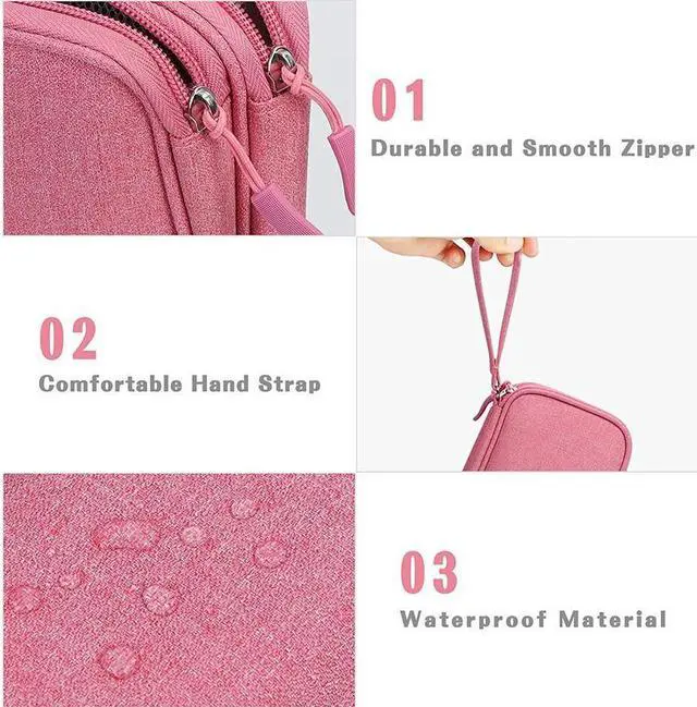 Alt view image 4 of 6 - BONAEVER Electronic Organizer Travel Cable Organizer Bag Pouch Electronic Accessories Carry Case Portable Waterproof Double Layers All-in-One Storage Bag for Cable Cord Charger Phone Earphone