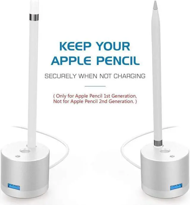 Alt view image 5 of 7 - BONAEVER Charging Stand Compatible for Apple Pencil Portable Desktop Fast Charging Station Charger Dock Pen Holder for Apple iPad Pro Pencil/Pen iPad Pro 12.9 10.5 9.7 iPad 10.2 2019 2021