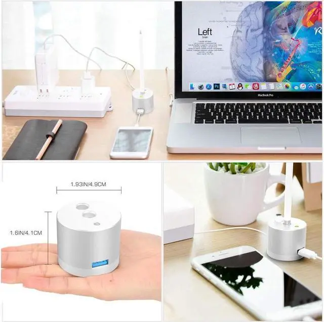 Alt view image 7 of 7 - BONAEVER Charging Stand Compatible for Apple Pencil Portable Desktop Fast Charging Station Charger Dock Pen Holder for Apple iPad Pro Pencil/Pen iPad Pro 12.9 10.5 9.7 iPad 10.2 2019 2021