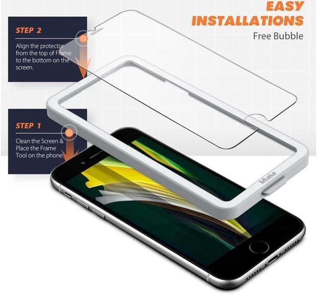 Alt view image 3 of 6 - BONAEVER 3-Pack Tempered Glass Screen Protector for iPhone 6 / iPhone 6S 4.7 inch [Easy In Standallation Frame] [Full Coverage] [Bubble Free][Anti-Scratch][ Anti-Fingerprint]
