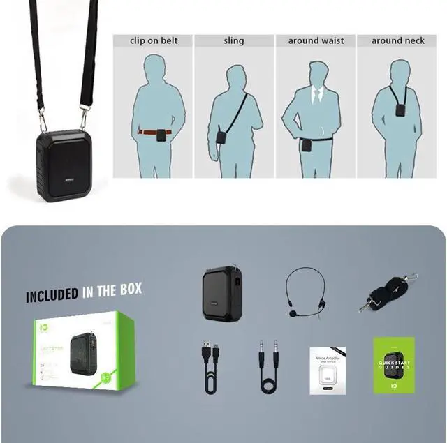 Alt view image 6 of 7 - BONAEVER Bluetooth Voice Amplifier Portable Waterproof Voice Amplifier with Wired Microphone Headset 18W 4400mAh Rechargeable Bluetooth Microphone Speaker for TeachersOutdoorsClassroomFitness