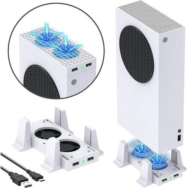 Main image of BONAEVER Cooling Stand Compatible with Xbox Series S Dual Purpose Cooling Fan Cooler System Dock Station Accessories 3 Level Adjustable Speed & 2 Extra USB Ports (Only Compatible with Xbox Series S)