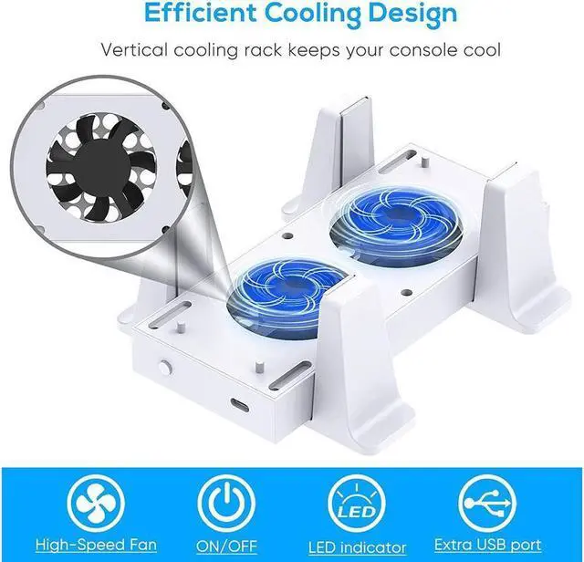 Alt view image 4 of 7 - BONAEVER Cooling Stand Compatible with Xbox Series S Dual Purpose Cooling Fan Cooler System Dock Station Accessories 3 Level Adjustable Speed & 2 Extra USB Ports (Only Compatible with Xbox Series S)