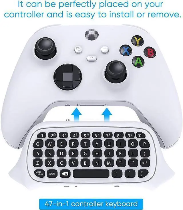Alt view image 4 of 6 - Controller Keyboard for Xbox Series X/Series S/One/S/ Controller, MENEEA Mini Game Chatpad Keypad with Audio/3.5mm Headset Jack & 2.4Ghz Receiver Accessories for Xbox Series X/S Game Controller
