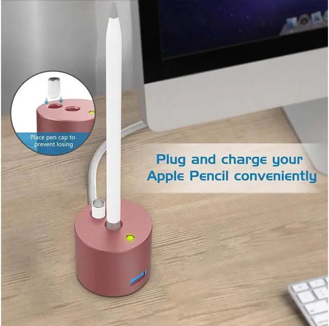Alt view image 3 of 7 - BONAEVER Charging Stand Compatible for Apple Pencil Portable Desktop Fast Charging Station Charger Dock Pen Holder for Apple iPad Pro Pencil/Pen iPad Pro 12.9 10.5 9.7 iPad 10.2 2019 2021