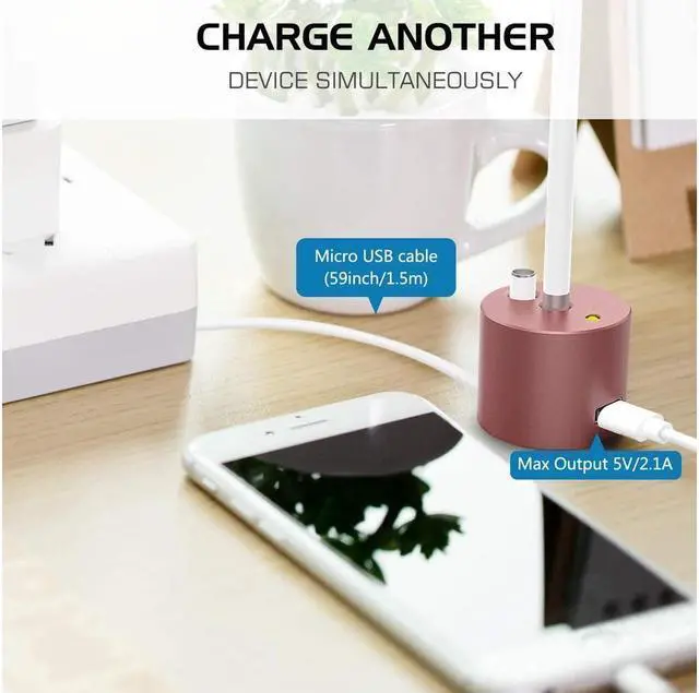 Alt view image 4 of 7 - BONAEVER Charging Stand Compatible for Apple Pencil Portable Desktop Fast Charging Station Charger Dock Pen Holder for Apple iPad Pro Pencil/Pen iPad Pro 12.9 10.5 9.7 iPad 10.2 2019 2021