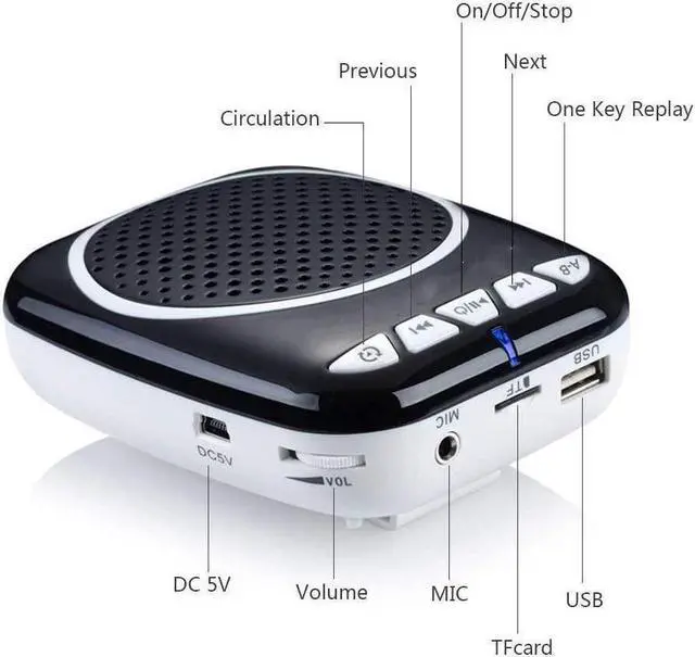 Alt view image 6 of 7 - BONAEVER Portable Voice Amplifier with Headset Microphone Personal Speaker Mic Rechargeable Ultralight for Teachers Elderly Tour Guides Coaches Presentations Chri Standmas Gift Teacher