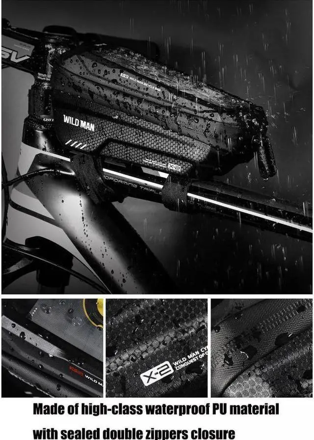 Alt view image 3 of 7 - BONAEVER Bike Phone Bag Frame Bag Waterproof Bike Phone Holder MTB Frame Bag Handlebar Pouch Touch Screen Cycling Phone Mount for Smartphone Under 6.5 Inch