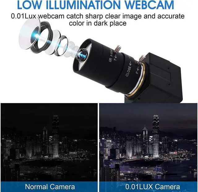 Alt view image 4 of 7 - BONAEVER 2MP Low Illumination USB Camera with 5-50mm Manual Zoom Lens USB Webcamera Full HD 1080P 30fps H.264 Webcam with IMX323 Sensor Plug Play USB Webcam for Windows/Linux/Raspberry Pi/Mac