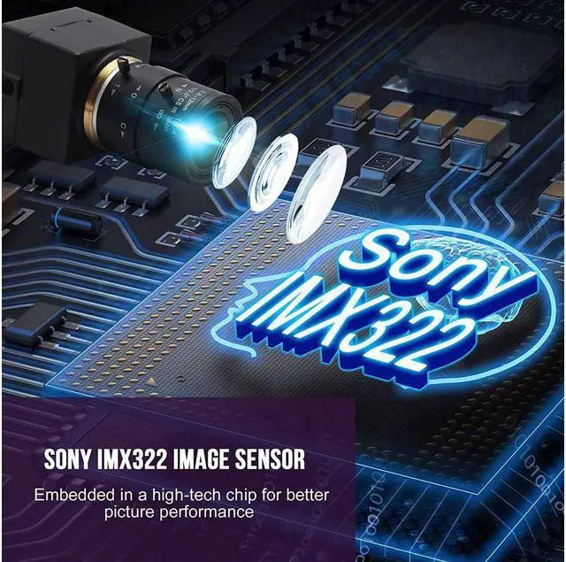 Alt view image 3 of 7 - BONAEVER 2MP Low Illumination USB Camera with Wide Angle 2.8-12mm Manual Zoom Lens Webcam Full HD 1080P H.264 USB Webcam with IMX323 Sensor UVC USB Webcamera for Windows/Linux/Mac