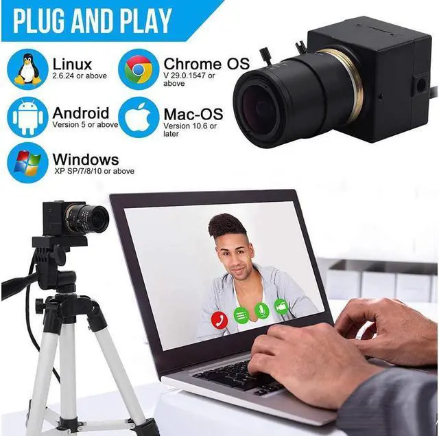Alt view image 6 of 7 - BONAEVER 2MP Low Illumination USB Camera with Wide Angle 2.8-12mm Manual Zoom Lens Webcam Full HD 1080P H.264 USB Webcam with IMX323 Sensor UVC USB Webcamera for Windows/Linux/Mac