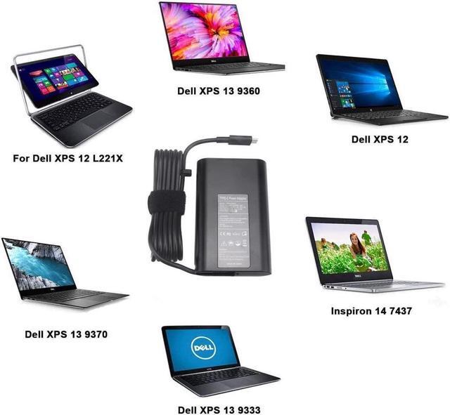 Alt view image 6 of 6 - BONAEVER Type C USB C Laptop Charger 65W 45W for Dell XPS 12 9250 13 9350 9360 9365 9370 9380 Latitude 7370 7275 7280 7480 5480 5290 7490 5175 5285 LA65NM170 2YKOF LA45NM150 0HDCY5 5290-2in1 7390-2in1