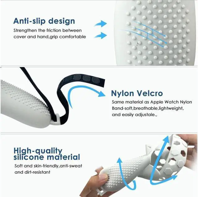 Alt view image 2 of 6 - BONAEVER VR Handle Silicone Protective Cover for Oculus Que Stand 2 Controller Grips Sleeve + Anti-Lo Stand Strap for Oculus Que Stand 2 VR Accesories