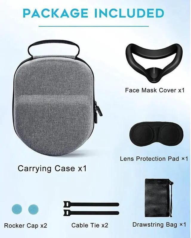 Alt view image 4 of 6 - Case for Oculus Quest 2 fit Official Elite Strap Version, with Silicone Face Cover & Len Protector, Portable Protection Hard Carrying Case for Meta Quest 2 VR Headset and Controllers Accessories