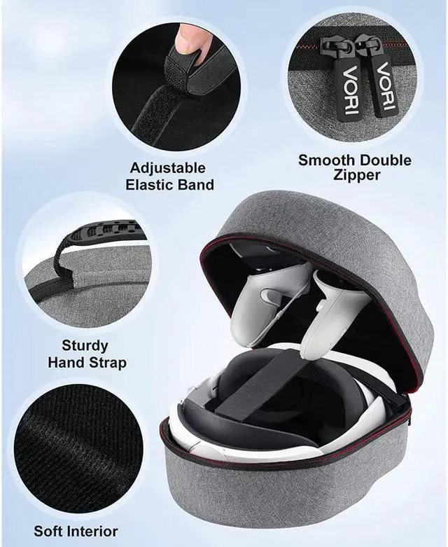Alt view image 3 of 6 - Case for Oculus Quest 2 fit Official Elite Strap Version, with Silicone Face Cover & Len Protector, Portable Protection Hard Carrying Case for Meta Quest 2 VR Headset and Controllers Accessories