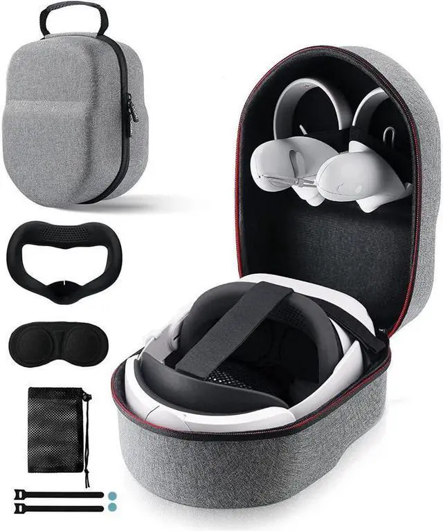 Main image of Case for Oculus Quest 2 fit Official Elite Strap Version, with Silicone Face Cover & Len Protector, Portable Protection Hard Carrying Case for Meta Quest 2 VR Headset and Controllers Accessories