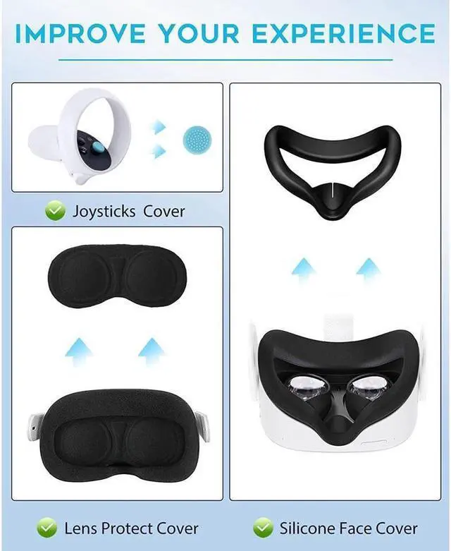 Alt view image 5 of 6 - Case for Oculus Quest 2 fit Official Elite Strap Version, with Silicone Face Cover & Len Protector, Portable Protection Hard Carrying Case for Meta Quest 2 VR Headset and Controllers Accessories