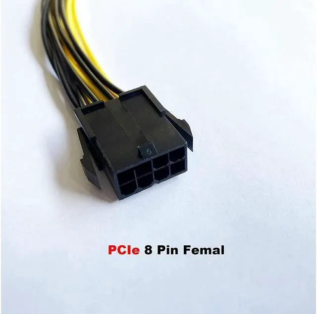 Alt view image 3 of 7 - BONAEVER 3 Packs GPU VGA PCIe 8 Pin Female to Dual 8 Pin (6+2) Male PCI Express Adapter Splitter Power Cable 9 inch