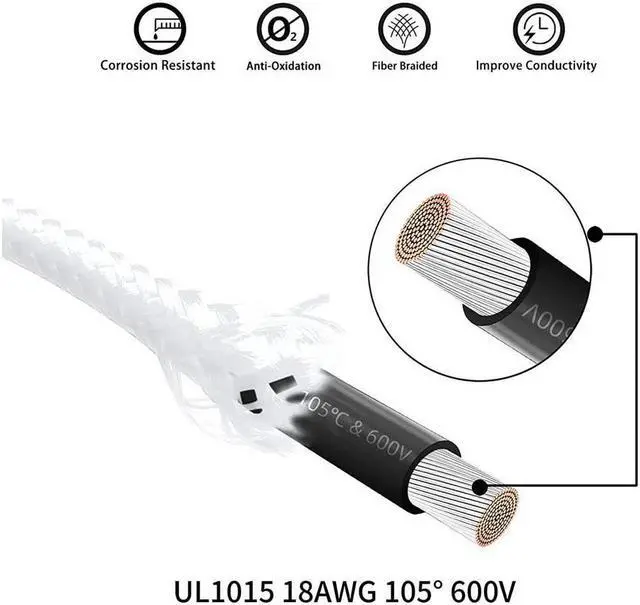 Alt view image 4 of 7 - BONAEVER White Sleeved Cable PSU Power Supply Cable Extension Kits 18AWG 24Pin ATX / 8 (4+4) Pin EPS/Dual 8 (6+2) Pin PCIE with Combs 30CM
