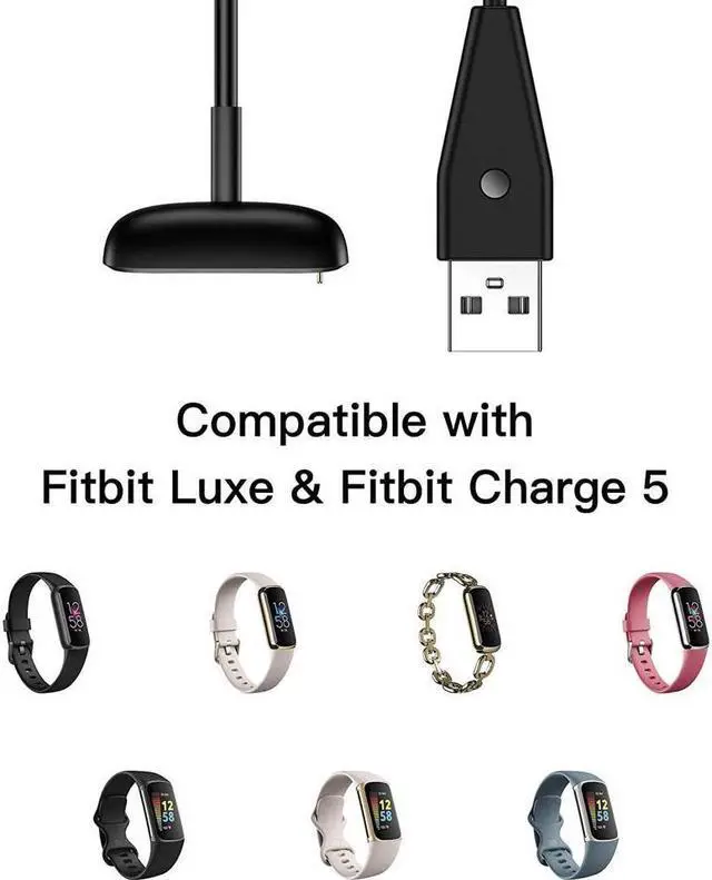 Alt view image 2 of 7 - BONAEVER 2-Pack Reset Button Charger Compatible with Fitbit Luxe/Charge 5 Fast Charging Upgraded Strong Magnet Replacement Cable with 3.3 Ft Long USB Cord Accessories for Charge 5/Luxe Smartwatch