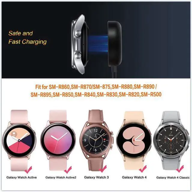 Alt view image 3 of 7 - 2 Pack Compatible with Samsung Galaxy Watch 4/4 Classic/3/Active/Active 2 Wireless Charging Dock,Trami Replacement USB Charger Cable Cord Stand for Galaxy Watch 4/4 Classic/3 /Active/Active 2