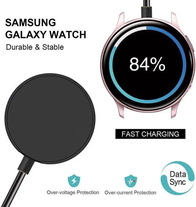 Alt view image 6 of 7 - 2 Pack Compatible with Samsung Galaxy Watch 4/4 Classic/3/Active/Active 2 Wireless Charging Dock,Trami Replacement USB Charger Cable Cord Stand for Galaxy Watch 4/4 Classic/3 /Active/Active 2