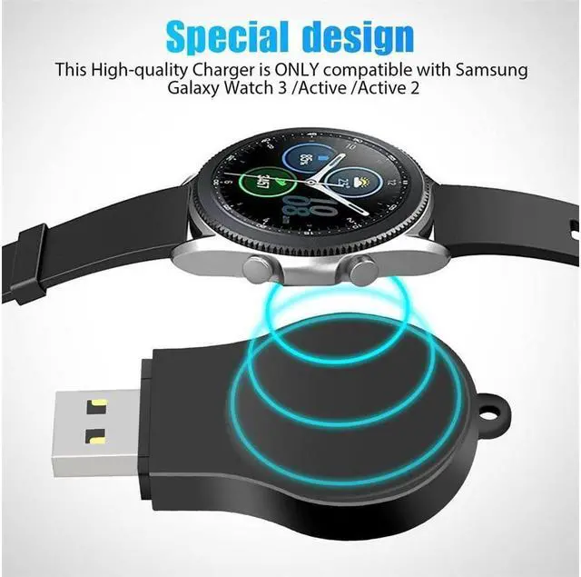 Alt view image 5 of 7 - Portable Samsung Galaxy Watch 4 / Watch 3 Charger USB Travel Cordless Wireless Charger Keychain for Samsung Galaxy Watch4 Classic Watch3 Active & Active 2 Accessories