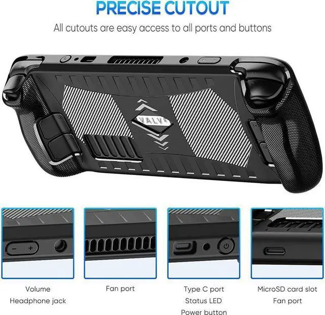 Alt view image 3 of 7 - BONAEVER Upgraded Protective Case for Steam Deck with Screen Protector Soft TPU Protector Cover Accessories Kit with Anti-Collision Easy In Standallation Design