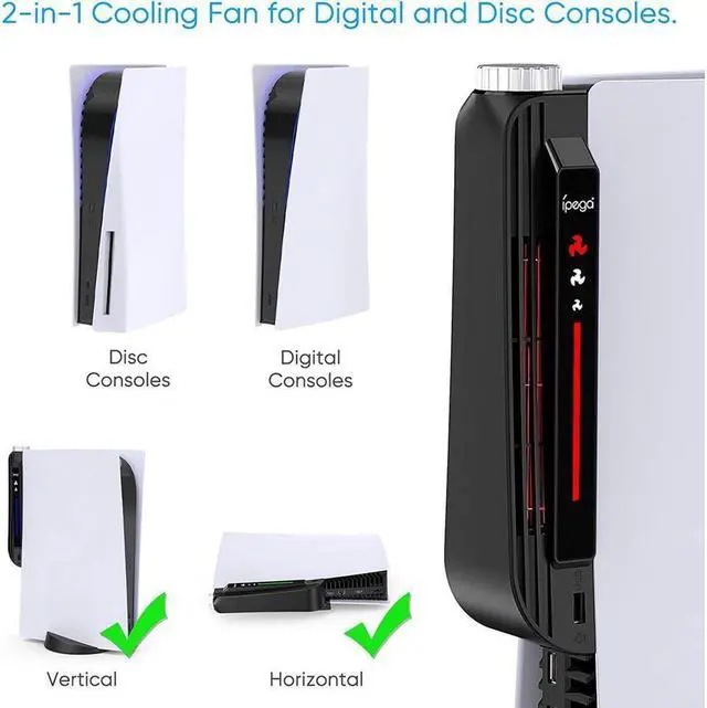 Alt view image 3 of 7 - BONAEVER Upgraded Cooling Fan Accessories for PS5 Cooling Systerm Cooler Fan for Play Station 5 Disc Digital Edition
