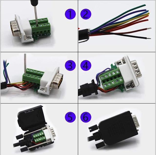 Alt view image 4 of 7 - BONAEVER Connector DB9 RS232 D-SUB Male Serial Adapter 9-pin Port Adapter to Terminal Connector Signal Module with case(Male Connector DB9 5+5 with case A)